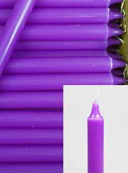 24 Bougies Cierges Teintées Masse Couleur Violet