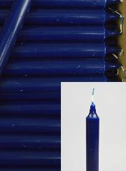 24 Bougies Cierges Teintées Masse Couleur Bleu Marine