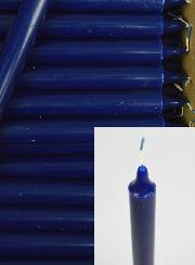 24 Bougies Cierges Teintées Masse Couleur Bleu Marine