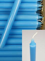 Carton 48 Cierges Teintées Masse Couleur Bleu Pastel