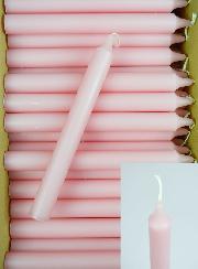 Carton 48 Cierges Teintées Masse Couleur Rose Pâle