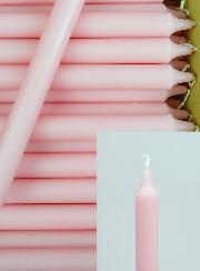 Carton 48 Cierges Teintées Masse Couleur Rose Pâle