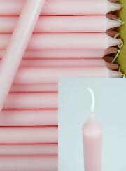 Carton 48 Cierges Teintées Masse Couleur Rose Pâle