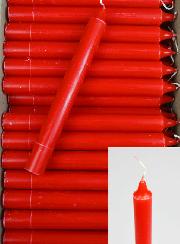 Carton 48 Cierges Teintées Masse Couleur Rouge