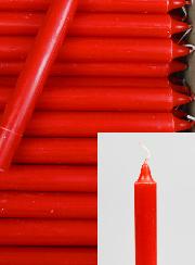 Carton 48 Cierges Teintées Masse Couleur Rouge