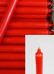 Carton 48 Cierges Teintées Masse Couleur Rouge