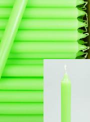 Carton 48 Cierges Teintées Masse Couleur Vert Fluo