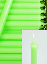Carton 48 Cierges Teintées Masse Couleur Vert Fluo