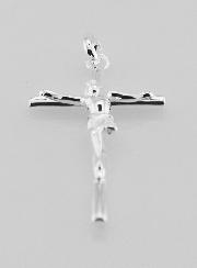Pendentif Croix Crucifix du Christ en Argent 35mm