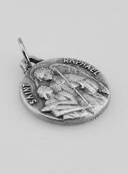 Médaille Saint Raphaël en Métal Argenté - 16 mm