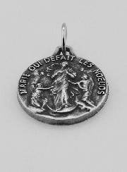 Médaille Marie qui Défait les Noeuds en Métal Argenté - 18 mm