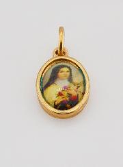 Médaille Sainte Thérèse de l'Enfant Jésus Dorée - 14 mm