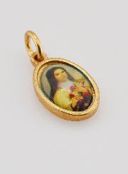 Médaille Sainte Thérèse de l'Enfant Jésus Dorée - 14 mm