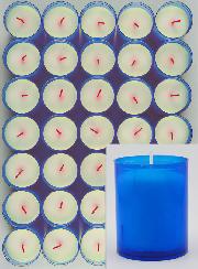 24 Bougies Veilleuses d'Église - Bleues - 20h