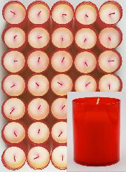 48 Bougies Veilleuses d'Église - Rouges - 20h