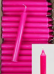 Carton 130 Bougies Cierges Teintées Masse Rose