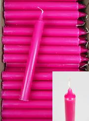 Carton 130 Bougies Cierges Teintées Masse Rose
