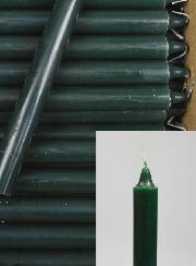 24 Bougies Cierges Teintées Masse Couleur Vert Sapin