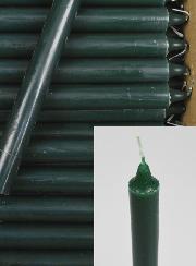 24 Bougies Cierges Teintées Masse Couleur Vert Sapin