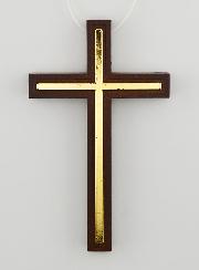 Croix d'Aube en Bois et Croix Dorée de Communion - 10 cm