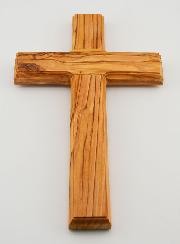 Croix en Bois d'Olivier de Terre Sainte - 22 cm
