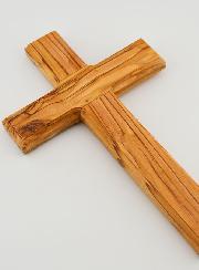 Croix en Bois d'Olivier de Terre Sainte - 22 cm