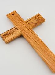 Croix en Bois d'Olivier de Terre Sainte - 22 cm