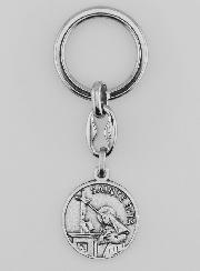 Porte-Clés de Sainte Rita Argenté avec Prière