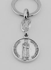 Porte-Clés de Notre Dame de la Salette Argenté avec Prière