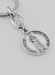 Porte-Clés de Notre Dame de la Salette Argenté avec Prière