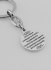 Porte-Clés de Sainte Marie-Madeleine Argenté avec Prière