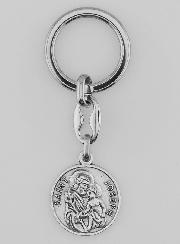 Porte-Clés de Saint Joseph Argenté avec Prière