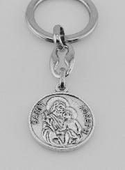 Porte-Clés de Saint Joseph Argenté avec Prière