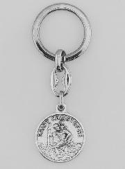 Porte-Clés de Saint Christophe Argenté avec Prière