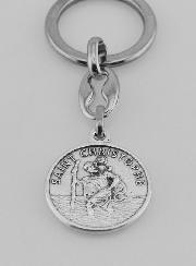Porte-Clés de Saint Christophe Argenté avec Prière