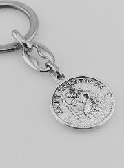 Porte-Clés de Saint Christophe Argenté avec Prière