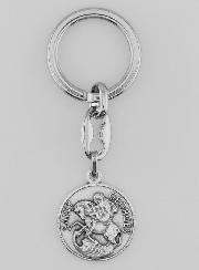 Porte-Clés de Saint Georges Argenté avec Prière