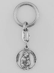 Porte-Clés de Saint Antoine Argenté avec Prière