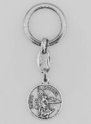 Porte-Clés de Saint Michel Archange Argenté avec Prière