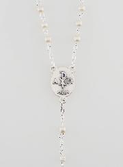 Chapelet en Perles de Première Communion Argenté + Médaille de Communion