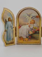 Icône Triptyque Souvenir de Baptême - 13 cm