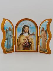 Icône Triptyque Sainte Thérèse de Lisieux - 12 cm