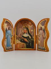 Icône Triptyque Sainte Rita de Cascia - 12 cm