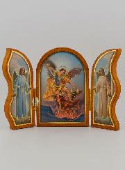 Icône Triptyque Saint Michel Archange - 12 cm