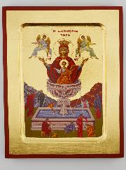 Icône Byzantine Vierge de Vie - Feuille d'Or - 17 cm