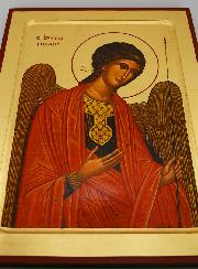 Icône Byzantine Saint Michel Archange Rouge - 30 cm