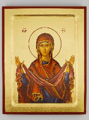 Icône Byzantine Notre Dame Vierge de Protection - 22 cm