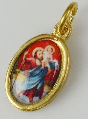 Médaille Saint Christophe Dorée - 14 mm