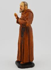 Statue Saint Padre Pio Polychromée Peinte Main - 15 cm