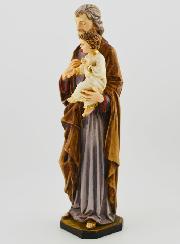 Statue de Saint Joseph Polychromée Peinte Main - 22 cm